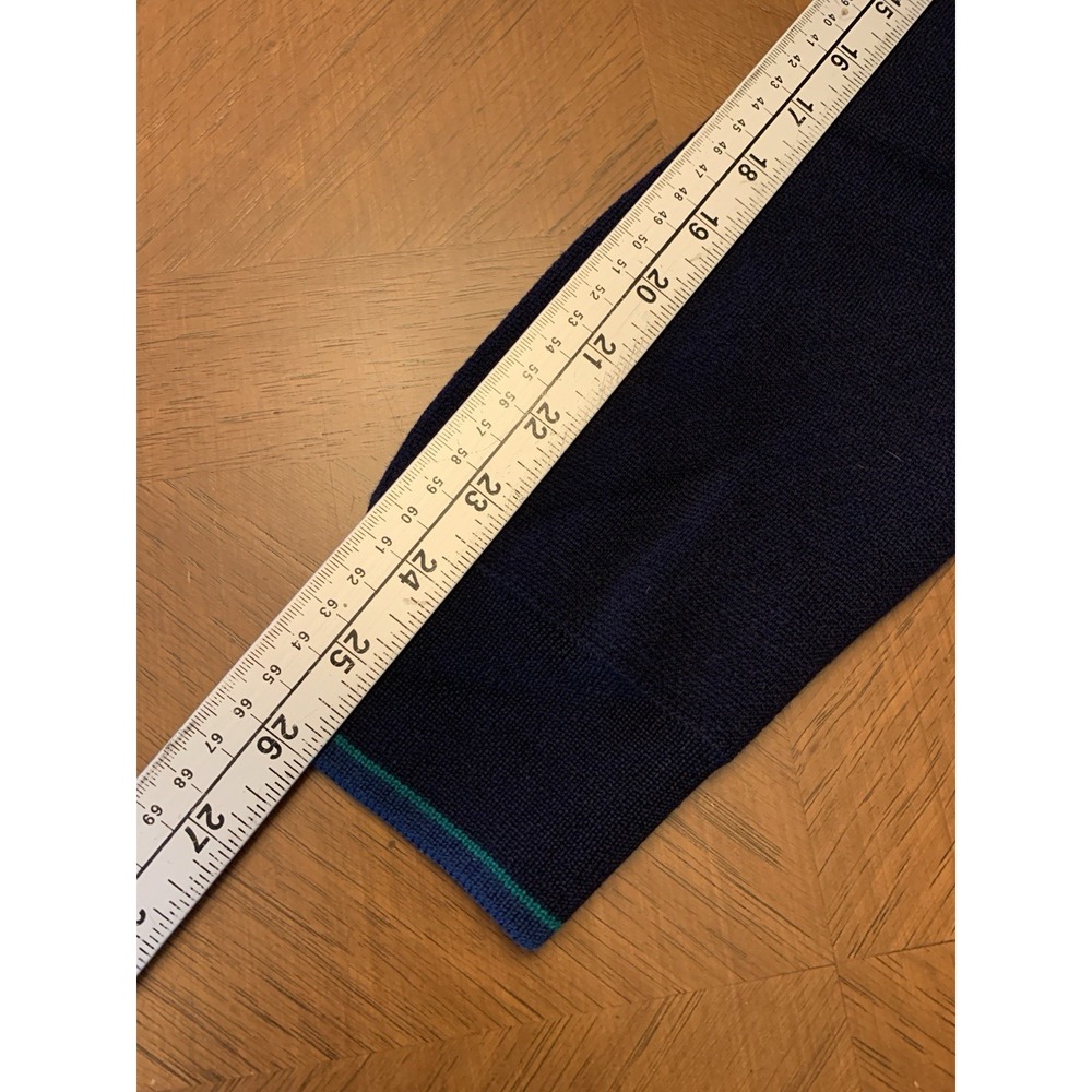 Saint James Sweater‎ New Wool Navy Green Plaid Elbow Patches Men's  Size 48 - Picture 15 of 16